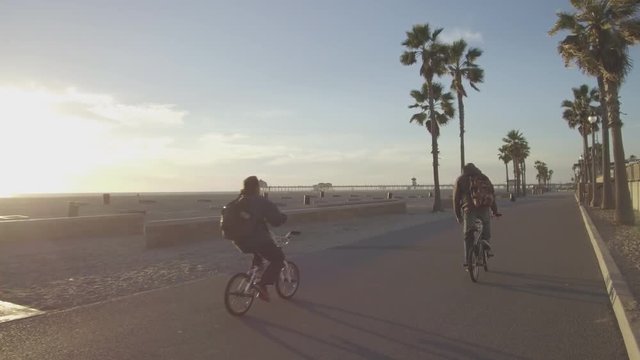 Walking Along The Bike Path In Huntington Beach, California