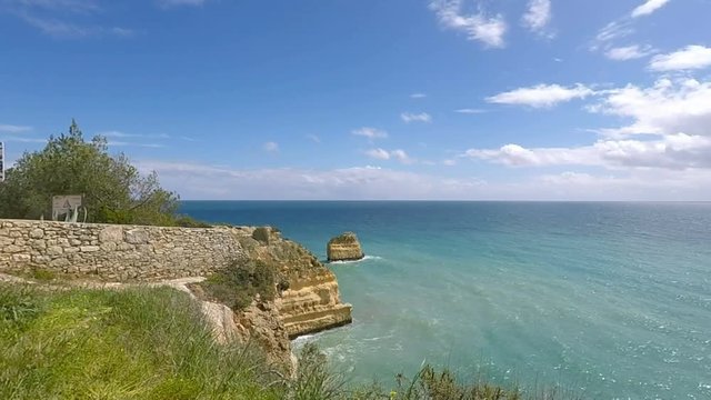 algarve coast at senhora de rocha bay