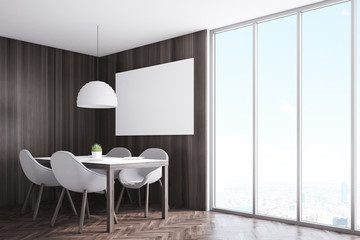 Kitchen corner with poster, side