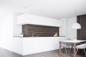 Dark kitchen counter, table, corner