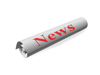 news rolled isolated 