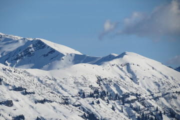 Fototapeta na wymiar Rhône-Alpes - Savoie - Les Saisies - Montagne enneigée
