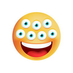 Cute Spider Emoticon on White Background. Isolated Vector Illustration 