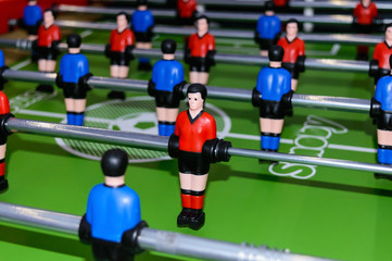 Table game with figures - football. Close-up.