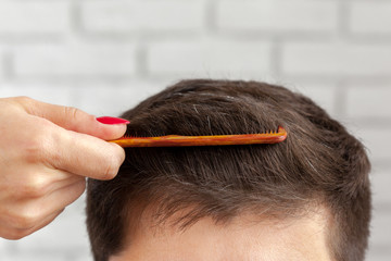Man makes a haircut