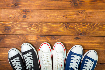 Sport shoes on floor