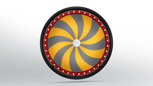 black fortune wheel of 24 area orange twirl 4K