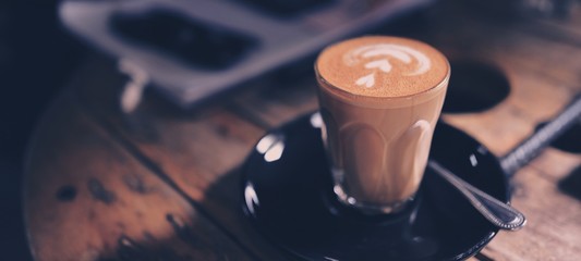 cinematic style hot latte art 