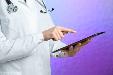 computer tablet in the hands of doctor