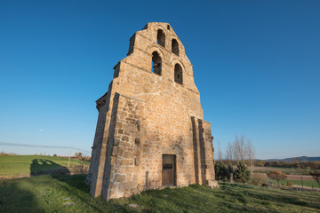 Ancient romanic style hermitage in Burgos province, Castilla y León, Spain.