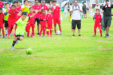 Obraz na płótnie Canvas Kids Playing Soccer Football Match.