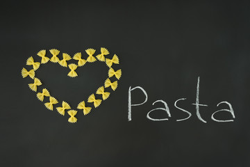 Pasta bow  inlaid heart