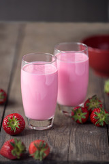 Strawberry fresh milkshake  .