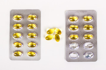 fish fat oil capsules background.


