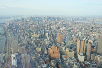 Fototapeta na wymiar View at New York Midtown from One World Trade Center