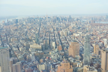Fototapeta na wymiar View at New York Midtown from One World Trade Center