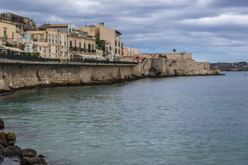 Fototapeta na wymiar Old part of Syracuse - Ortygia isle, Sicily, Italy