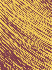 Card with stripes made by brush and ink. Texture for the background. Red random stripes on a yellow background. Hand drawn. Vector illustration.