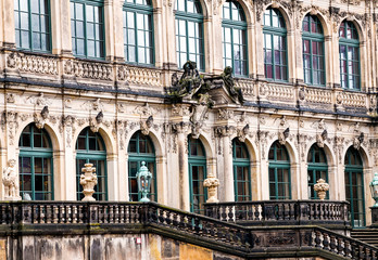 Fototapeta na wymiar Wallpavillon of the Zwinger Palace complex, closeup view