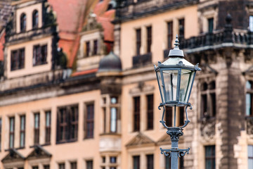 Fototapeta na wymiar Vintage lantern on the streets of Dresden