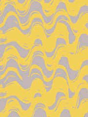Card with stripes, wave made by brush and ink. Texture for the background. Yellow random stripes on a gray background. Hand drawn. Vector illustration.