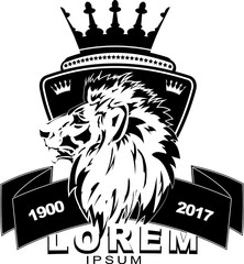 Logo with lion and crown