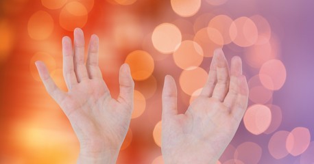 Close-up of hands over blurred background