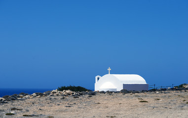 landskap, hav, karpathos, grekland, kyrka