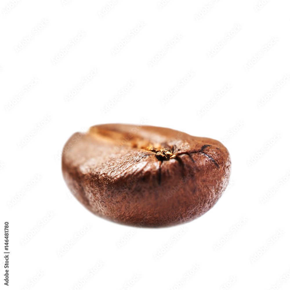Poster  Coffee bean macro Isolated on white background. High Resolution image.