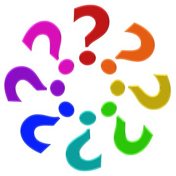 question mark 3d icon sign symbol colored isolated on white background for business presentation and internet