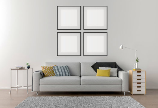 Picture Frame Interior Set Mockup