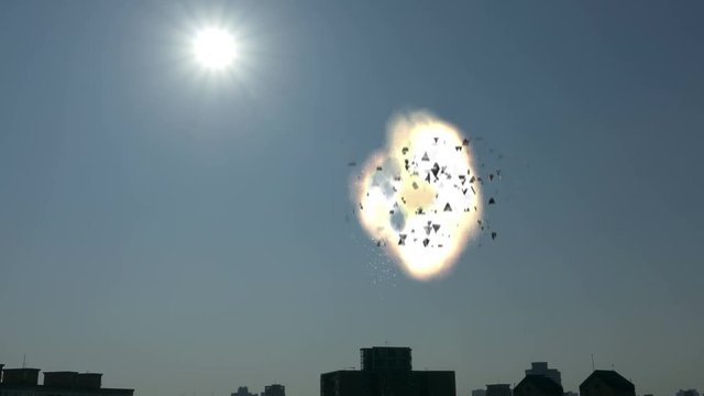 Missile hits helicopter and chopper explodes