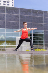 Woman Stretching in Yerba Buena Park