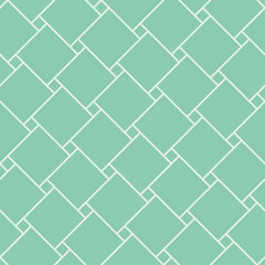 Seamless turquoise square tiles tesselation pattern vector