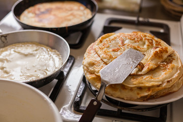 Making pancakes
