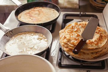 Making pancakes
