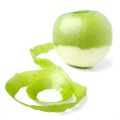 peel from apple on a white background, isolated