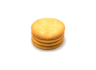 Fototapeta na wymiar Cracker cookies cream on white background.