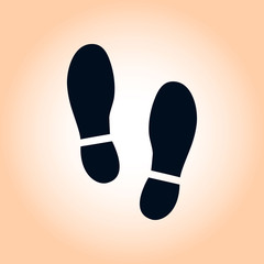 Black Imprint soles shoes icon. Flat design style.