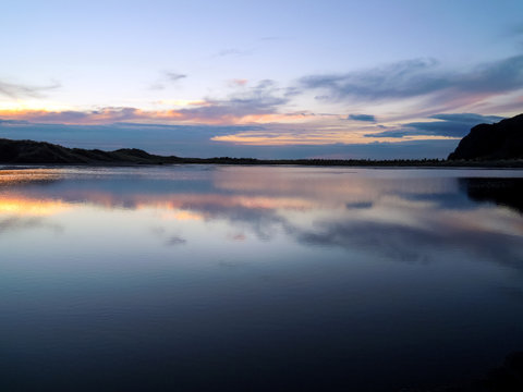 Idyllic Whatipu Beach, New Zealand - Stock Image