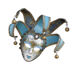 Venetian carnival mask on white background isolated close up