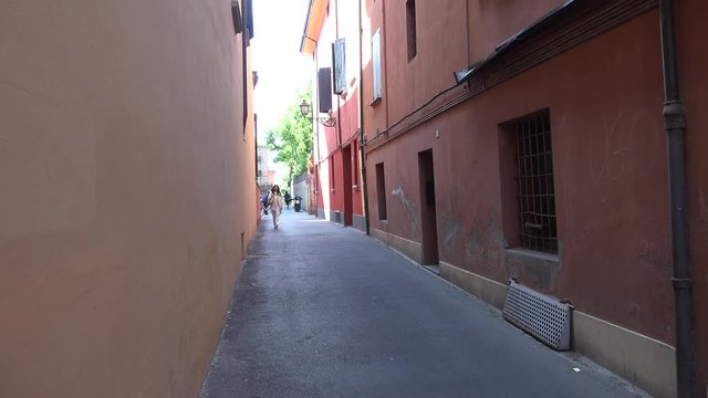 ancient street of country village of Romagna in Italy