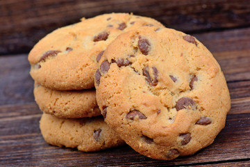 Pile of biscuits on table