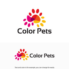 Color Paws logo , color pets Logo designs template