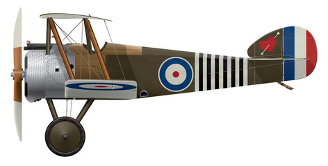 Sopwith Camel B6313 - Sept-1918 '6-Stripe' - Side Profile View