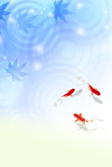 暑中見舞い　和柄　はがきテンプレート