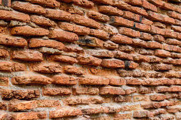 Background of old red vintage brick wall