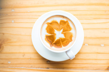 Top view Latte Flower Coffee