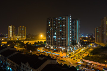 Naklejka na ściany i meble night cityscape in Kuala Lumpur