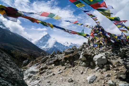 Prayer flags in the Himalayas